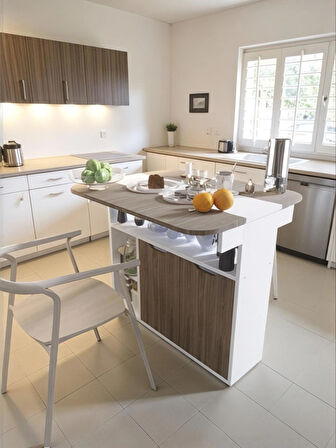 Kelebek Yemek Masası Mutfak Masası Katlanır Pratik Tekerlekli