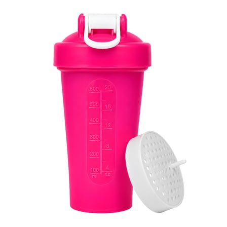 King Of The Gym Shaker 650 ML Ölçekli ve Sızdırmaz Kapaklı Protein Shaker 2'li Set (Pembe+Turuncu)