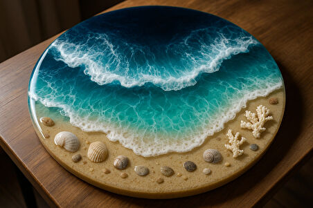 30 kg Epoksi Deniz Efekti Şeffaf Epoksi Reçine Ince Döküm