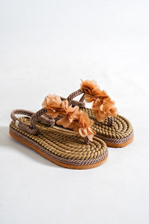 MLT0020-3500 KADIN HALAT İPLİ SANDALET  VİZON