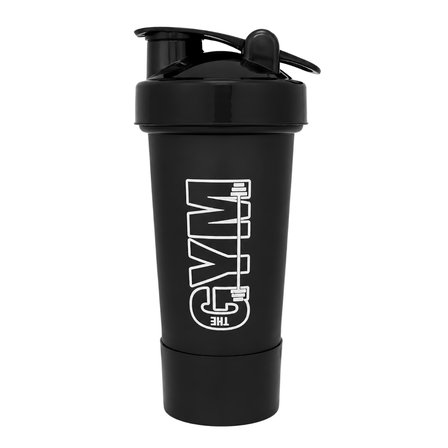 Gym Smart Shaker 550 ML Ölçekli ve Sızdırmaz Kapaklı Saklama Hazneli Protein Shaker (Siyah)