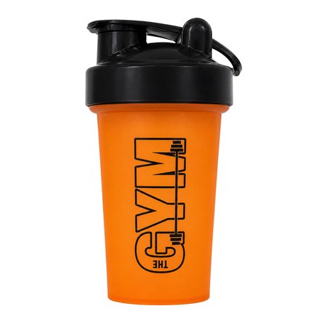 Gym Shaker 550 ML Ölçekli ve Sızdırmaz Kapaklı Protein Shaker 2'li Set (Turuncu+Şeffaf)