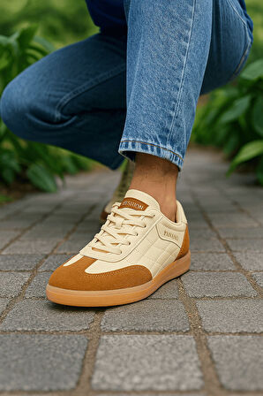 Günlük Unisex Sneaker Bağcıklı Dikiş Detaylı Oval Burun Tırtıklı Taban Hafif Spor Ayakkabı 353