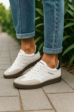 Günlük Unisex Sneaker Bağcıklı Dikiş Detaylı Oval Burun Tırtıklı Taban Hafif Spor Ayakkabı 353