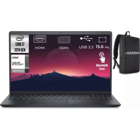 Dell Inspiron 15 3530 Intel Core I7-1355U I35301018TU-06 24GB 2tb Iris Xe Graphics Freedos 15.6 Inç Full Hd 60Hz IPS Dokunmatik Taşınabilir Bilgisayar