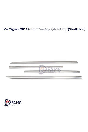 Vw Tiguan Krom Yan Kapı Çıtası 4 Parça 2016 > Paslanmaz Çelik  (5 koltuklu)