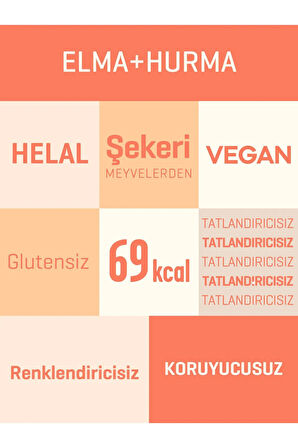 Mixmey Hurma Meyve Bar 12 Adet | Vegan, Glutensiz Sağlıklı Atıştırmalık - 20gr X 12 Adet