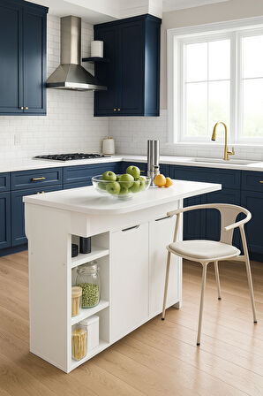 Kelebek Yemek Masası Mutfak Masası Katlanır Pratik Tekerlekli 