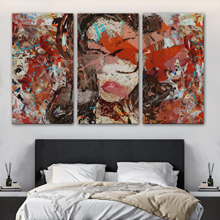 Çağdaş Sanat Kadın portresi Yağlıboya Görünüm Dekoratif Kanvas Duvar Tablosu-3534