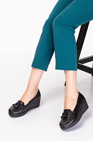 Artı-Artı014-14125 Hakiki Deri Ortopedik Kadın Platform Topuk Ayakkabı