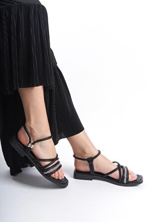 MİA026-1511 Günlük Kadın Siyah Tatil Sandaleti