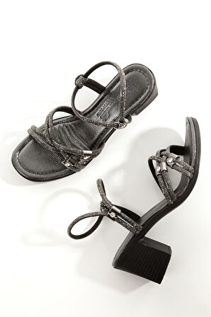 MİA100-Tpk-1117  RAHAT TAŞLI ABİYE  Günlük-Düğün-Eğlence-Tatil PLATİN Topuklu Ayakkabı