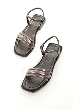 MİA026-1504 Günlük Kadın Tatil_Düğün-Eğlence Platin Sandalet