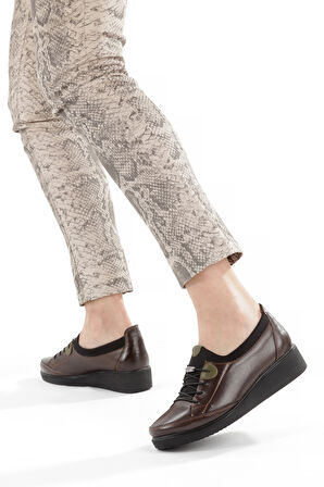 Artı-Artı001-7475-0051 Hakiki Deri Günlük Ortopedik  Kadın Kahverengi Ayakkabı