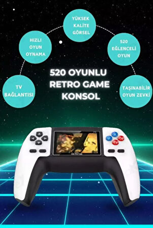 P5 Taşınabilir 520 Uyumlu Kablosuz Oyun Konsol Atari Oyun Konsolu 2 Oyunculu Eğlenceli Oyun Deneyimi