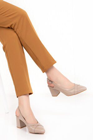 Gondol Hakiki Deri Topuklu Ayakkabı   şhn.741