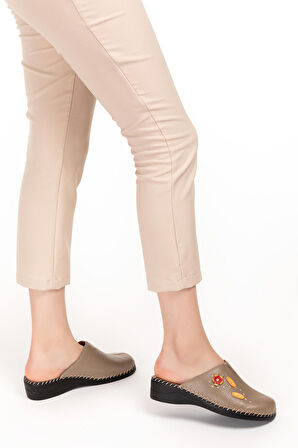 Gondol Kadın Hakiki Deri Ortopedik Sabo Terlik   yprk.811