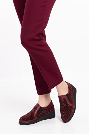 Gondol Hakiki Deri Anatomik Taban Taş Detaylı Ayakkabı gndl.19570