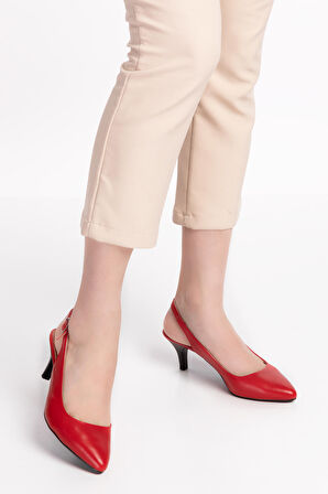 Gondol Kadın Hakiki Deri Orta Boy Topuk Stiletto vdt.230