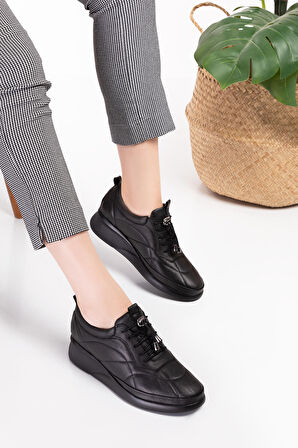 Gondol Hakiki Deri Anatomik Taban Rahat Lastik Bağcıklı Ayakkabı ndr.5506