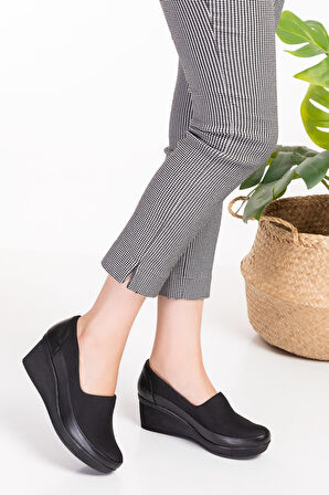 Gondol Hakiki Deri Dolgu Topuk Anatomik Taban Günlük Ayakkabı vdt.590