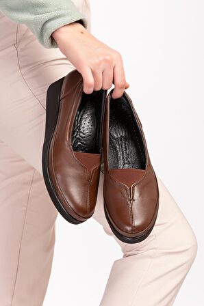 Gondol İçi Dışı Hakiki Deri Yumuşak Dokulu Günlük Ayakkabı ndr.101