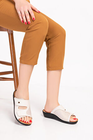 Gondol Kadın Hakiki Deri Kemik Çıkıntısına Özel Tabanı Çıkan Terlik Yprk.250