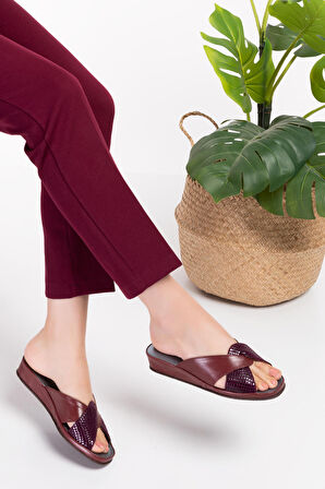 Gondol Hakiki Deri Şık Ev Terliği Blc.005