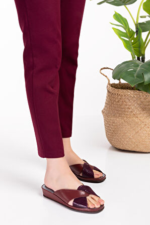 Gondol Hakiki Deri Şık Ev Terliği Blc.005