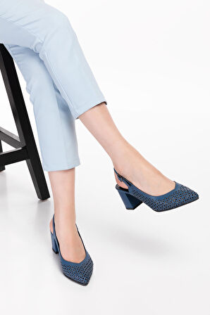 Gondol Hakiki Deri Lazer Kesim Şık Topuklu Ayakkabı şhn.876