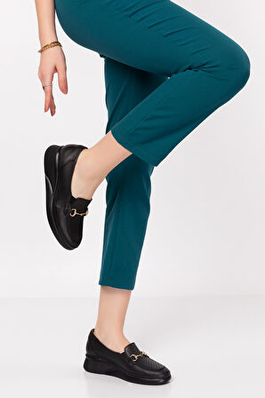 Gondol Hakiki Deri Anatomik Taban Toka Detaylı Rahat Ayakkabı ndr.106