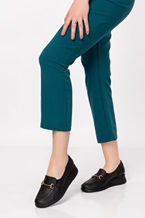 Gondol Hakiki Deri Anatomik Taban Toka Detaylı Rahat Ayakkabı ndr.106