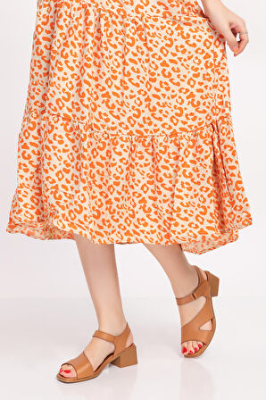 Gondol Hakiki Deri Cırtlı Orta Topuklu Sandalet Msa.1115