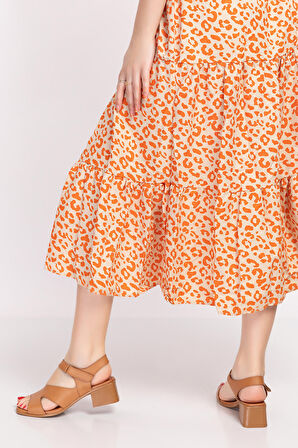 Gondol Hakiki Deri Cırtlı Orta Topuklu Sandalet Msa.1115