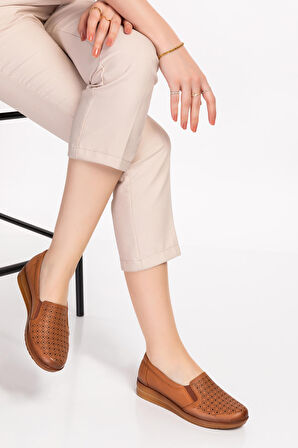 Gondol Kadın Hakiki Deri Anatomik Taban Lazer Delikli Günlük Ayakkabı Pyt.1208