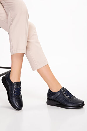 Gondol Hakiki Deri Anatomik Taban Rahat Lastik Bağcıklı Ayakkabı elnr.5806