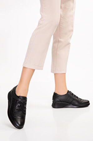 Gondol Hakiki Deri Anatomik Taban Rahat Lastik Bağcıklı Ayakkabı elnr.5806