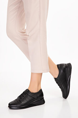 Gondol Hakiki Deri Anatomik Taban Rahat Lastik Bağcıklı Ayakkabı elnr.5806