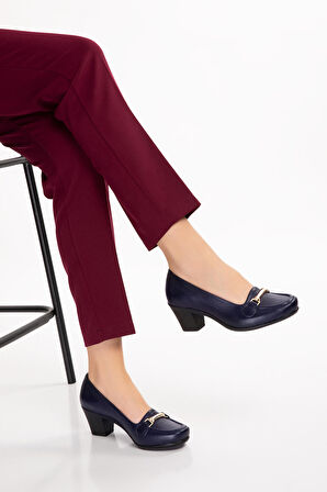 Gondol Hakiki Deri Rahat Klasik Topuklu Ayakkabı vdt.71