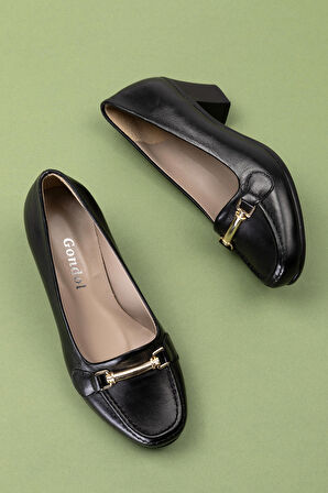 Gondol Hakiki Deri Rahat Klasik Topuklu Ayakkabı vdt.71