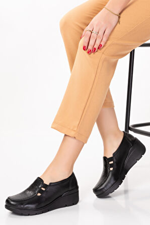 Gondol Hakiki Deri Dolgu Taban Rahat Günlük Ayakkabı esfa.4002