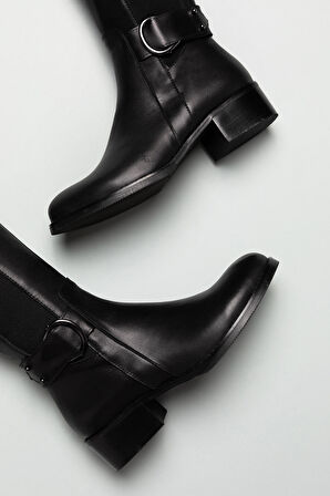 Gondol Hakiki Deri Yanı Esnek Lastikli Binici Çizme ell.7119