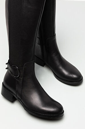 Gondol Hakiki Deri Yanı Esnek Lastikli Binici Çizme ell.7119