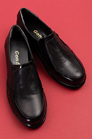 Gondol Hakiki Deri Anatomik Taban Lastikli Kolay Giyim Ayakkabı tre.846