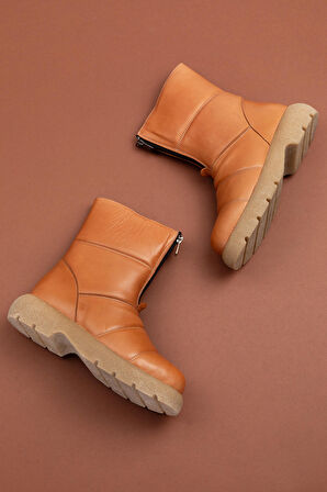 Gondol Hakiki Deri Günlük Şık Kaymaz Taban Bot tre.5070