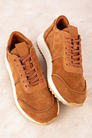 Gondol Kadın Içi Dışı Hakiki Süet Deri Günlük Rahat Ayakkabı tnl.6061 - Taba Süet - 39