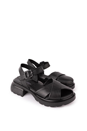 Gondol Hakiki Deri  Rahat Şık Sandalet elnr.523