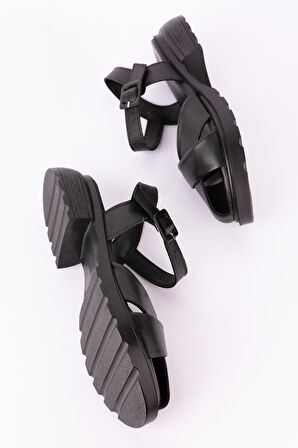 Gondol Hakiki Deri  Rahat Şık Sandalet elnr.523