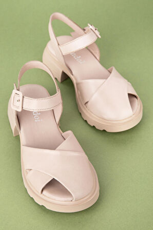 Gondol Hakiki Deri  Rahat Şık Sandalet elnr.523