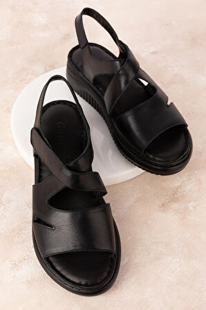 Gondol Hakiki Deri Ortopedik Taban Rahat Günlük Sandalet ımk.073